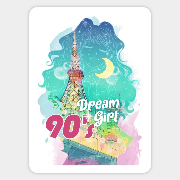 90's Dream Girl (Lines version) Sticker by Lunares